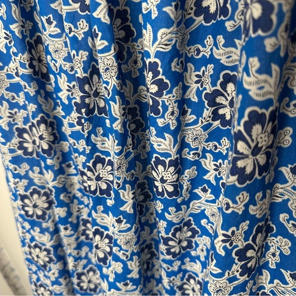 J Crew Cotton voile ruffle-trim shift dress in cobalt floral Size Medium SU24 - Picture 9 of 13